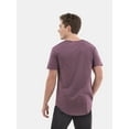 thumbnail image 2 of No Boundaries Men's & Big Men's Longline Curved Hem Elongated Tee Shirt, Sizes XS-5XL, 2 of 5