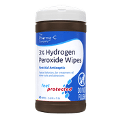 Pharma-C-Wipes 3% Hydrogen Peroxide Wipes (6 Canisters of 40 Wipes for a Total of 240 Wipes)