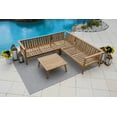 thumbnail image 4 of Laguna 4-Piece Teak Wood Outdoor Patio Conversation Sectional Set w/3-Piece Sectional and Coffee Table, 4 of 7