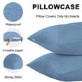 thumbnail image 5 of Blue Throw Pillow Covers 20x20 Inch Set of 2, Farmhouse Burlap Solid Blue Color Modern Linen Texture Waterproof Outdoor Pillow Covers, Decorative Cushion Pillowcases for Couch, Sofa, Bed, Patio, 5 of 9
