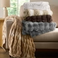 thumbnail image 6 of (2 pack) Better Homes & Gardens Grey Bubble Faux Fur Throw, 50"x72", 6 of 7
