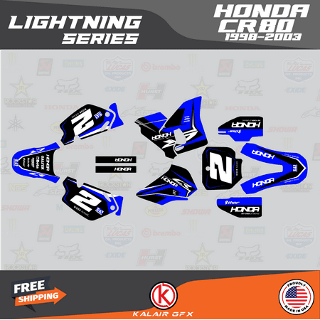 Kalair GFX Graphics Kit for Honda CR80 (1998-2003) Lightning Series Kalair GFX Graphics Kit for Honda CR80 (1998-2003) Lightning Series