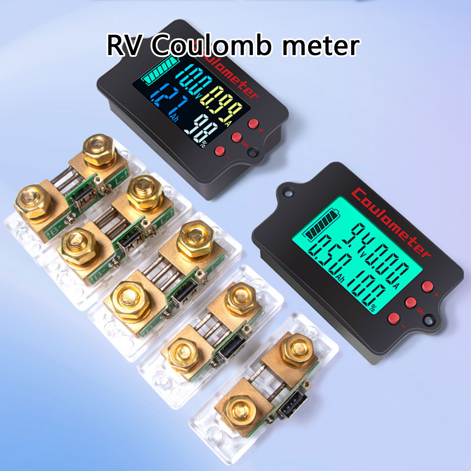 Coulomb Counter Meter Battery Monitors Battery Capacity Tester Indicators Coulometer Digital Voltmeter Ammeter