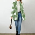 thumbnail image 6 of Flannel Plaid Jackets for Women, Lapel Button Fleece Cardigan Coat, Fall Winter Long Sleeve Tops with Pockets, 6 of 9