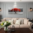 thumbnail image 3 of 3Piece Canvas Wall Art for living room -panoramic black and white with red trees - Canvas Prints Simple Modern Home Decor The room Stretched and Framed Ready to Hang paintings- 12"x16"x3 Panels, 3 of 6