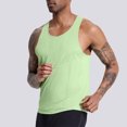 thumbnail image 2 of SSAAVKUY Deals Men's Eyelet Tank Top Quick Dry Summer Workout Muscle Sleeveless Shirts for Swim Beach Bodybuilding Shirts Green L, 2 of 5