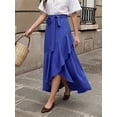 thumbnail image 4 of OYYN Women's A-Line Asymmetrical Ruffle Hem Tie Waist Maxi Skirt, 4 of 6