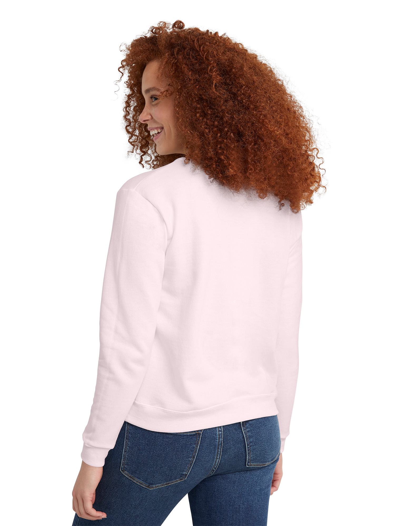 Hanes Women's Fleece Crewneck Long Sleeve Pullover Sweatshirt, Sizes S-XXL - image 2 of 5