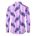 thumbnail image 4 of Fgvctg Mardi Gras Shirts for Men Button Down V Neck Carnival Party Long Sleeve Shirt Trendy Collared Blouse Mask Print Plus Size Business Casual Outfits Dark Purple 2XL, 4 of 5