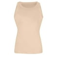 thumbnail image 3 of Mohiass Womens Sleeveless Racerback High Neck Casual Basic Cotton Ribbed Fitted Tank Top Beige L, 3 of 6