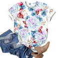 thumbnail image 5 of ICHUANYI Women's Fashion Summer Floral Print Regular Tops Short Sleeves Round Neck T Shirt, 5 of 5
