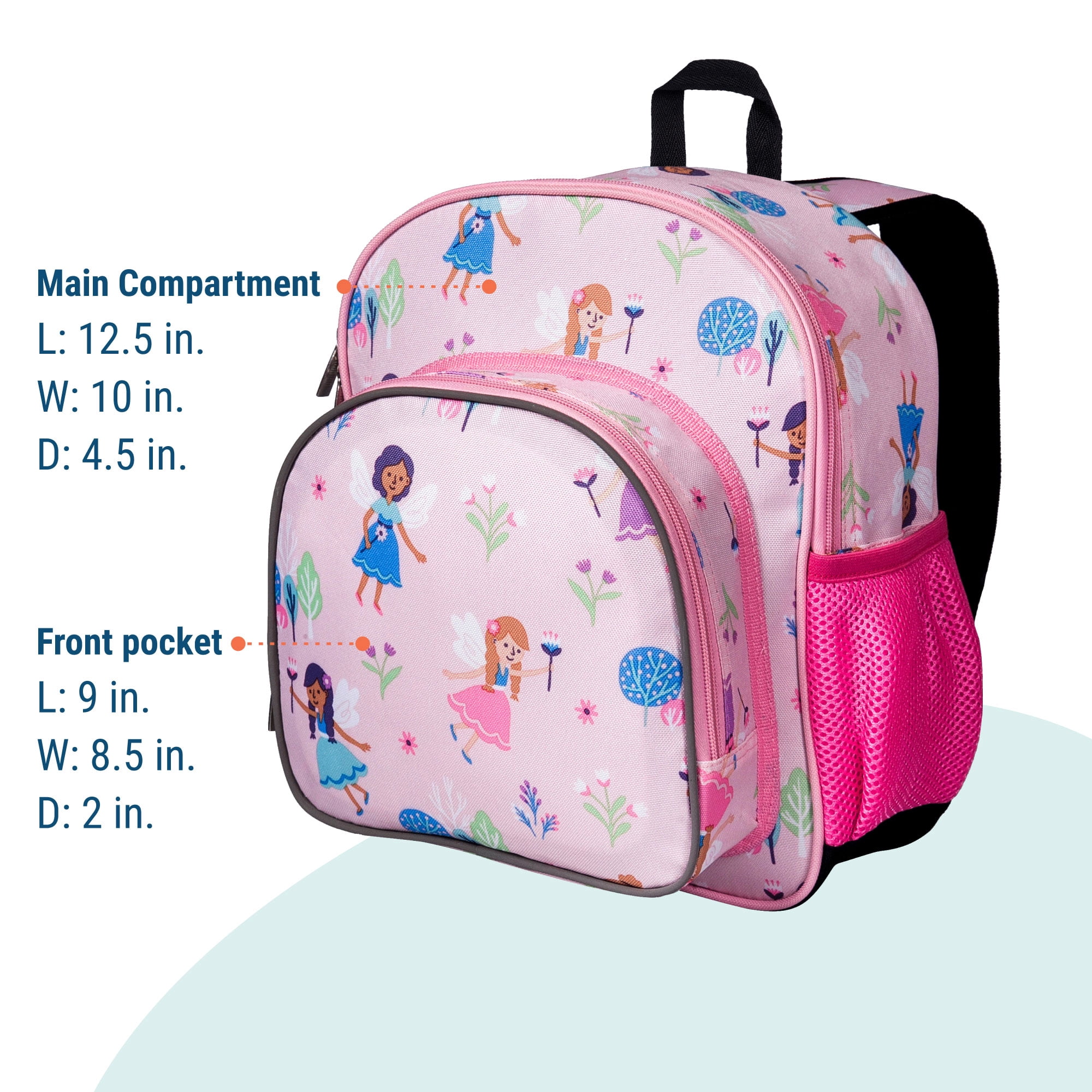 Wildkin Kids 12 Inch Backpack for Toddler Boys and Girls, Insulated Front Pocket (Fairy Garden)