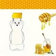 thumbnail image 4 of 240ml Bear-Shaped Reusable Honey Jar - Flip Top Beverage Bottle for Juices, Milk, Honey, Cute Animal Storage Container, BPA-Free Food Grade, 2.36*2.17*6in, Clear, 4 of 7