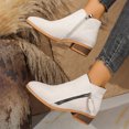 thumbnail image 2 of Mfakffe Booties For Woman Suede Chunky Heel Walking Ankle Boots With Side Zipper Retro Pointed Toe Low Block Heel Comfortable Stylish Non-Slip, 2 of 5