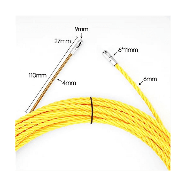 Fish Tape Puller Through Wall Line Threader Od 6mm Plus Fishing Line  Fastener W/steel Rope 50ft (15