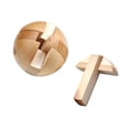 thumbnail image 2 of Juego de rompecabezas de esferas de madera, azul, clásico, Kongming Lock, 2 of 4
