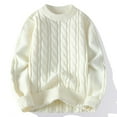 thumbnail image 2 of Men's Knit Sweater Coat Casual Oversized Crew Neck Pullover Warm Winter Comfortable Soft Yarn, 2 of 2