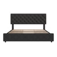 thumbnail image 7 of Upholstered Queen Platform Bed Frame with 4 Storage Drawers Adjustable Headboard, PU Leather Platform Storage Bedframe with Button Tufted, Wooden Slats Support, No Box Spring Needed, Noise-Free, 7 of 7