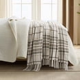thumbnail image 6 of EVERGRACE Plaid Chenille Throw Blanket for Couch, Super Soft Cozy Decorative Farmhouse Plaid Throw with Tassels, Lightweight Chenille Knit Throw for Bed Sofa Gift Home Decor, Beige 60”x80”, 6 of 8