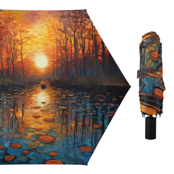 Forest River Cobblestone Compact Sun Umbrella Windproof Travel Umbrellas for Rain Strong Portable UV Protection