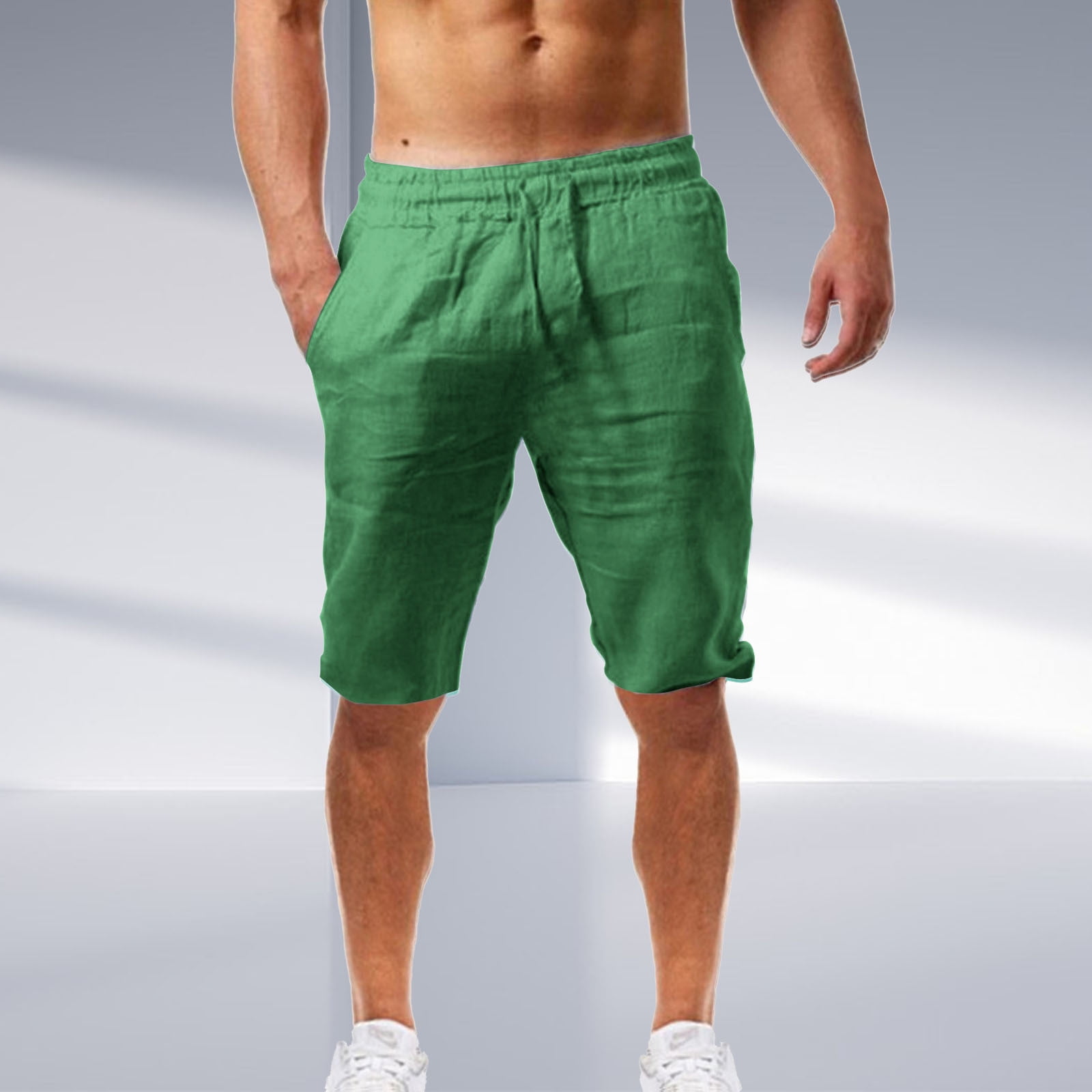 JHLZHS Cotton Shorts Men Casual Summer Sports Shorts with Loose Stretch Waist Men Swim Shorts Cycling Shorts