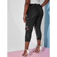 thumbnail image 4 of Talla grande Impresión floral Capri Leggings Rosegal Leggings de talla grande, 4 of 5
