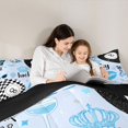 thumbnail image 5 of Erosebridal Blue Plaid Billiards Full Size Comforter Sets 3 Pieces for Kids Boys Girls,Sport Strawberry Bow Bedding Sets for Teens,Black Reversible,Breathable Home Decor, 5 of 7