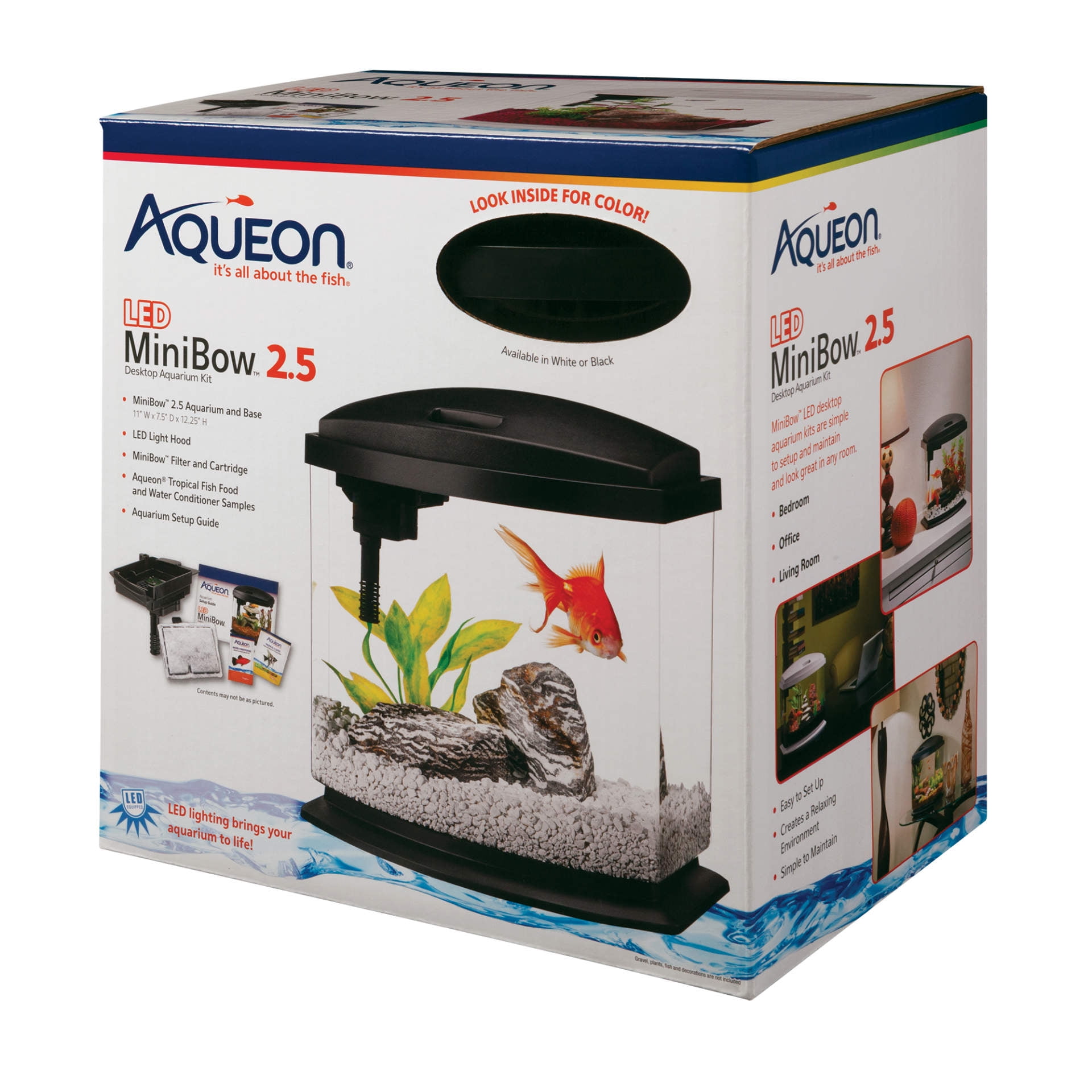 Aqueon LED MiniBow Aquarium Starter Kits with LED Lighting 