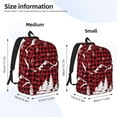 thumbnail image 3 of Honeii Christmas Tree Buffalo Plaid Print Canvas College Laptop Backpack, Durable Rucksack Travel Notebook Bag School Backpack Book Bag for Men Women-Medium, 3 of 7