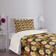 thumbnail image 3 of Ambesonne East Quilted Bedspread Set 2 Pcs, Japan Inspired Lotus Koi, Twin Size, Burnt Sienna Orange, 3 of 5
