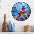 thumbnail image 6 of Colorful Peacock Among Flowers Wall Clock Modern Decor Acrylic Clock Golden Hands 9.5in, 6 of 12