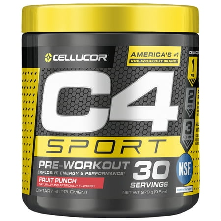Cellucor C4 Sport Pre Workout Powder, Energy Drink with Creatine Monohydrate & Beta Alanine, Fruit Punch, 30 (Best Workout Supplement Combination)