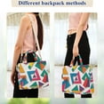 thumbnail image 4 of FORMRS Womens Corduroy Tote Bag Crossbody Shoulder Handbag with Pocket, Purple Triangles, 4 of 7