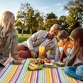 thumbnail image 2 of Picnic Blanket 79 Inch XL Outdoor Mat Green Rainbow Toddler x Extra Large Inch, 2 of 5