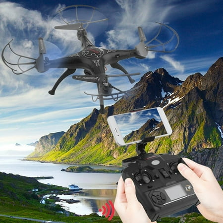 - 2018 New Upgraded X5SW-1 6-Axles Gyro RC Quadcopter 2.4G 4 CH dro ne Compact RC Helicopter With 0.3MP WiFi FPV Camera Photography Video Device(Black)