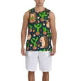 thumbnail image 4 of Easygdp Cute Hedgehogs Cactus Blue Men's Mesh Basketball Jersey Quick Drying Sleeveless Shirts Fitted Muscle Tank Tops Sport Round Neck T-Shirt - 3X-Large, 4 of 9