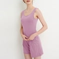 thumbnail image 4 of Fengactive Women's 2 Piece Built-in Bra Pajamas Set Soft Sleeveless Tank Top and Shorts Sleepwear Lounge Sets Nightwear, 4 of 6