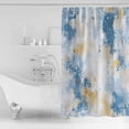 thumbnail image 2 of Abstract Graffiti Shower Curtain, 66" x 72", White Yellow Blue Oil Painting Style Waterproof Bathroom Curtain Washable Shower Curtain Set with 12 Hooks, 2 of 6