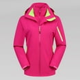 thumbnail image 2 of Htigea 3 in 1 Women's Windbreaker Detachable Jackets Fall Winter Windproof Waterproof Hiking Coats Outdoor Athletic Pink S, 2 of 4