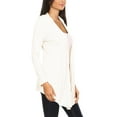 thumbnail image 2 of Moa Collection Women's Casual Long Sleeves Drape Open Front Solid Cardigan, 2 of 4