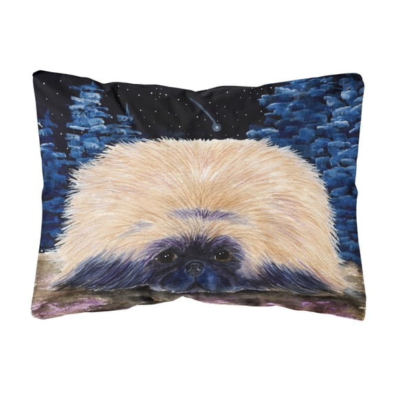 Carolines Treasures SS8439PW1216 Starry Night Pekingese Decorative   Canvas Fabric Pillow 12H x16W multicolor