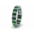 thumbnail image 4 of HeartsAndYou 3ct Natural Green Emerald & Moissanite Eternity Band 100% 14k SOLID White Gold, 4 of 9