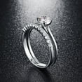thumbnail image 6 of 1.2 Carat Round Cut White CZ 925 Sterling Silver Crown Wedding Engagement Ring Set, 6 of 7