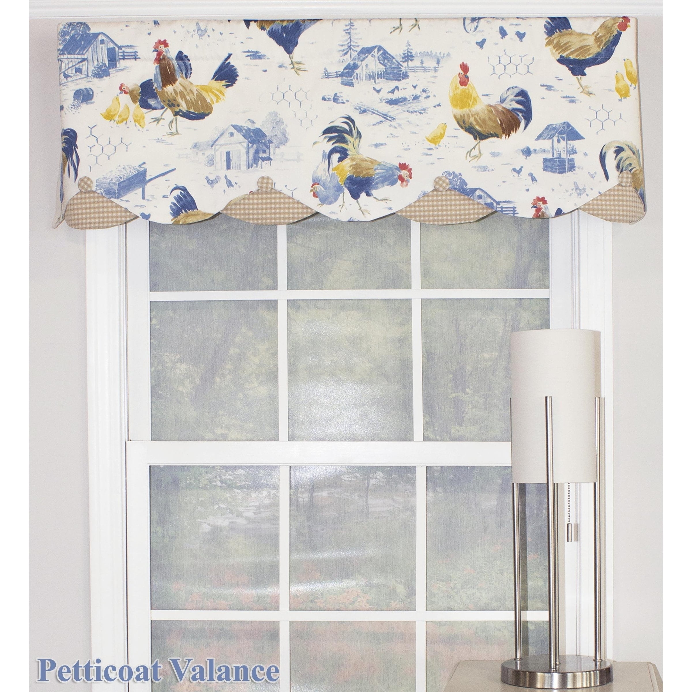 Rlf Home Rooster Strut 50 Window Valance 50 Petticoat Valance