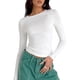 thumbnail image 1 of Camisa de manga larga ajustada para mujer, camisetas Y2K, camisetas de manga larga, camisetas cortas con cuello redondo, camisetas cortas básicas lisas, camisetas deportivas casuales, ropa, 1 of 5