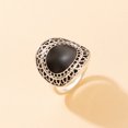 thumbnail image 1 of Anillo de aceite con forma de gota de borde dorado irregular de aleación elegante exagerada Joyería de combinación de personalidad retro para mujer, 1 of 6