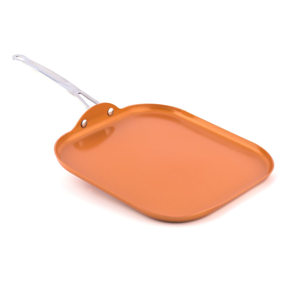 Original Copper Pan NonStick Square Griddle Pan, 11?