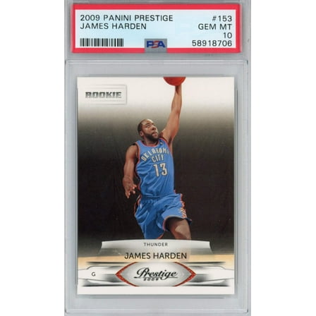 Graded 2009-10 Panini Prestige James Harden #153 Rookie RC Basketball Card PSA 10 Gem Mint