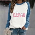 thumbnail image 5 of Gibobby Sudadera Mujer Moda Mujer Día de San Valentín Divertido Estampado Mangas raglán Cuello redondo Sin sombrero Casual Sudadera con capucha Top 3 (Azul, XL), 5 of 5