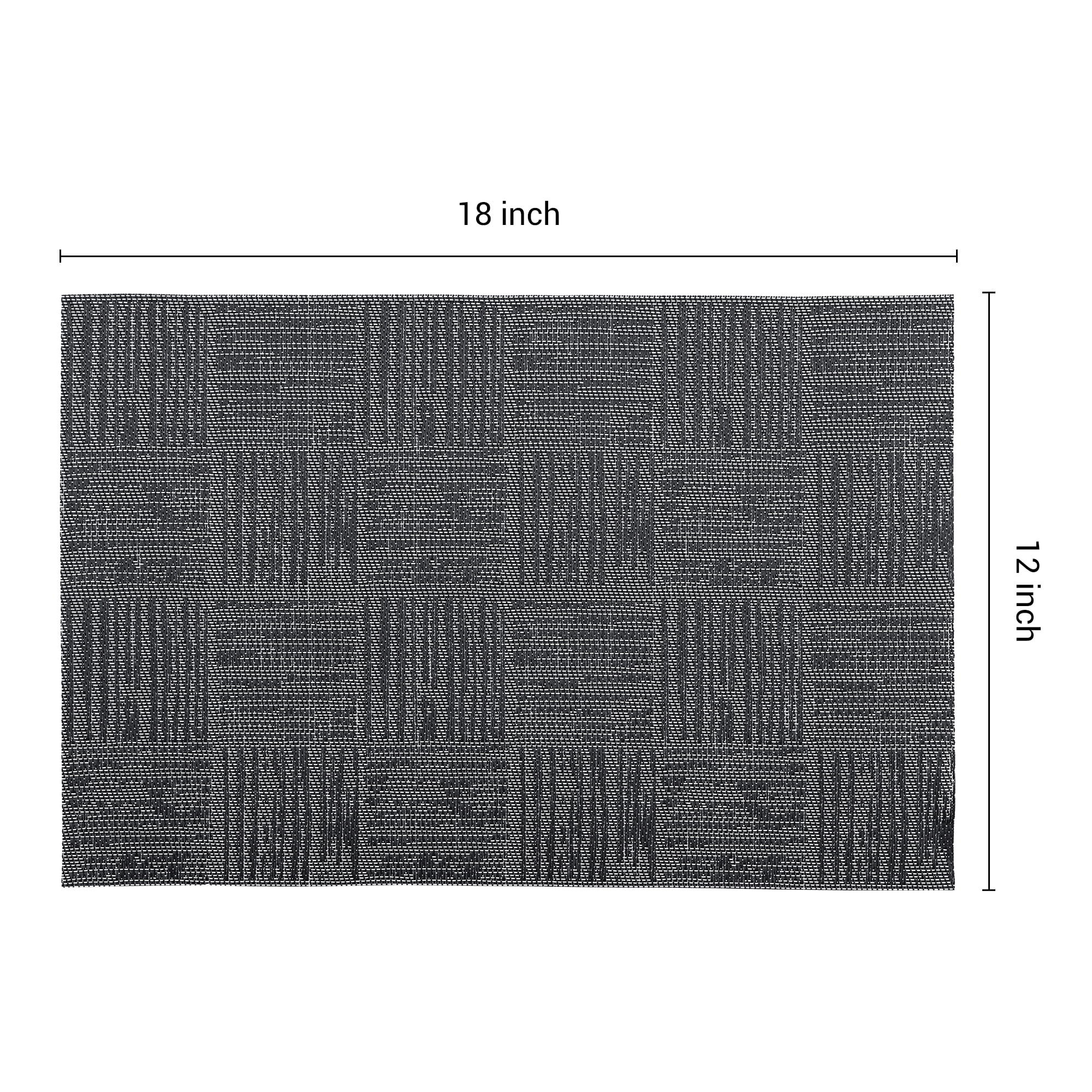 Unique Bargains Vinyl Placemats for Kitchen Dining Table Wipeable Mat Black 18x12in